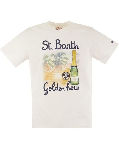 Mc2 Saint Barth T -Shirt mit Druck auf der Vorderseite - Weiß