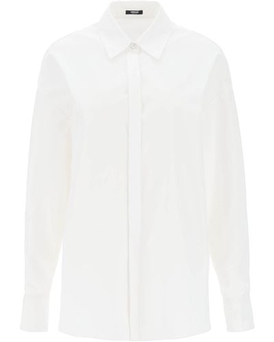 Versace Camisa De Poplín De Gran Tamaño - Blanco