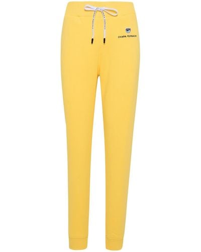 Chiara Ferragni Yellow Cotton Pantalon - Jaune