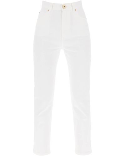 Balmain High Tailled Slim Jeans - Weiß