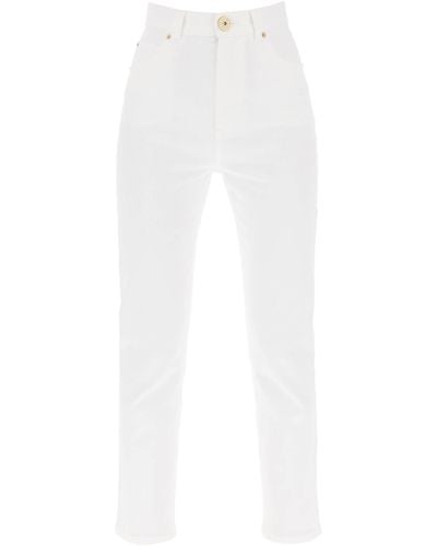 Balmain Jeans delgados de de cintura alta - Blanco