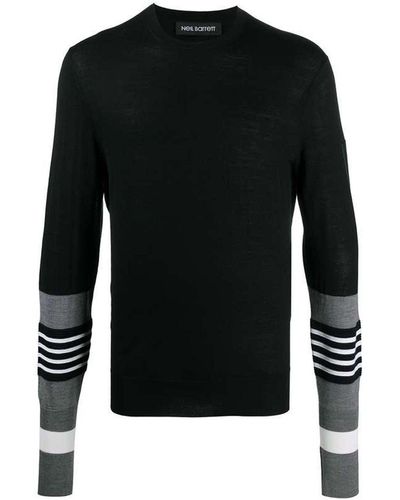 Neil Barrett Wool and Silk Sweater - Negro