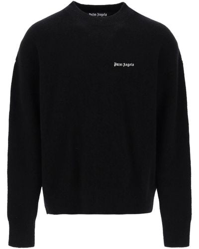 Palm Angels Sweater Met Logo -borduurwerk - Zwart