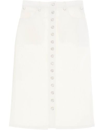 Courreges "falda de mezclilla de mezclilla con multif - Blanco