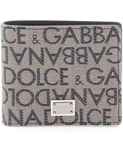 Dolce & Gabbana Jacquard Logo Bi -Faltbrieftasche - Grau