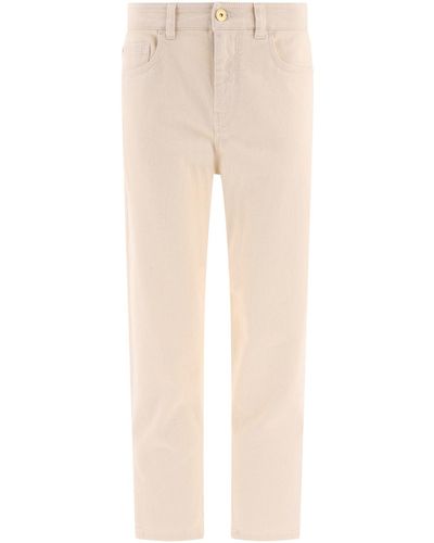 Brunello Cucinelli baggy Jeans Met Glanzend Tabblad - Naturel