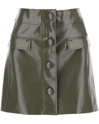 MVP WARDROBE MIVP Wardrobe Montenapoleone Mini jupe en coton revêtu - Vert