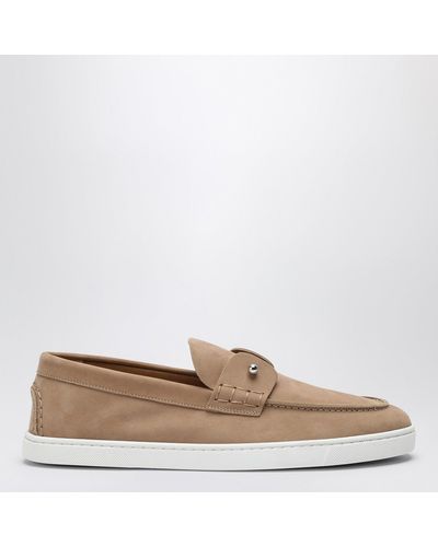 Christian Louboutin Lionne Coloured Leather Chambeliboat Boat Shoes - Natural