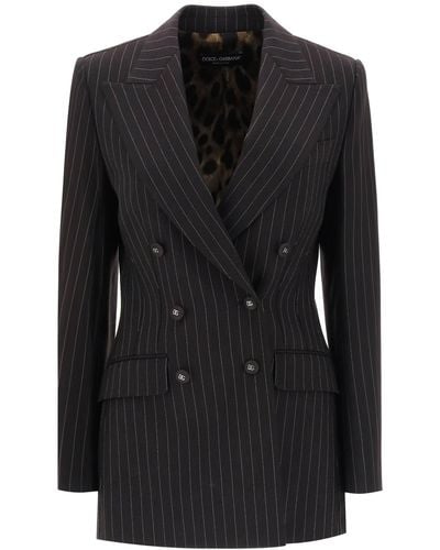 Dolce & Gabbana Pinstriped Turlington Jacket - Zwart