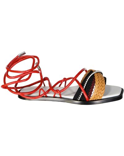 Sportmax Flavio Leather Sandals - Red