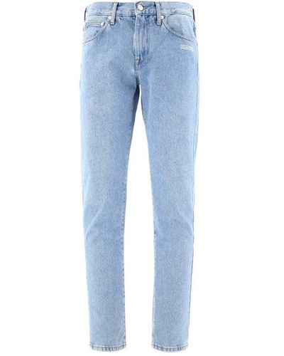 Off-White c/o Virgil Abloh Cotton Denim Jeans - Blau