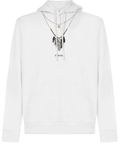 Marcelo Burlon Baumwoll-Logo Sweatshirt mit Kapuze - Weiß