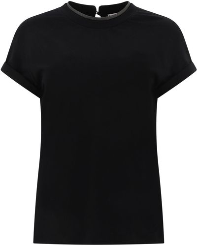 Brunello Cucinelli Precious Collar T -shirt - Zwart