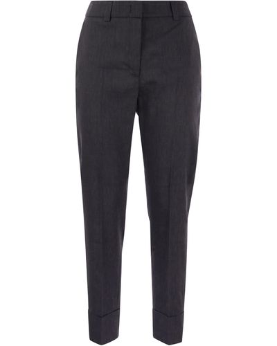 Peserico Wool And Linen Pants - Blue