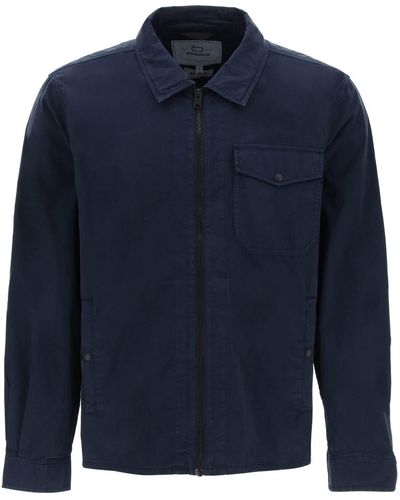 Woolrich Overshirt In Cotone - Blu