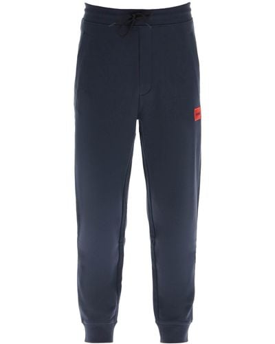 HUGO Pantalon de survêtement Logo Patch - Bleu