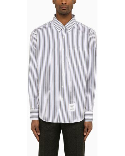 Thom Browne Navy/white Striped Poplin Shirt
