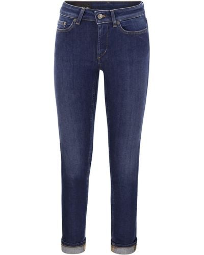 Dondup Monroe Five Pocket Skinny Fit Jeans - Azul