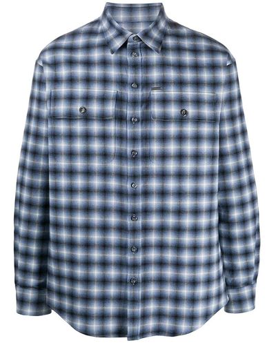 DSquared² Hemd aus Flanell-Baumwollmischung - Blau