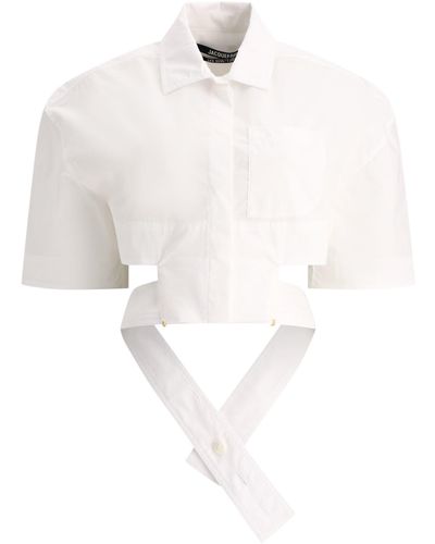 Jacquemus La Chemise Courte Bari camisa - Blanco