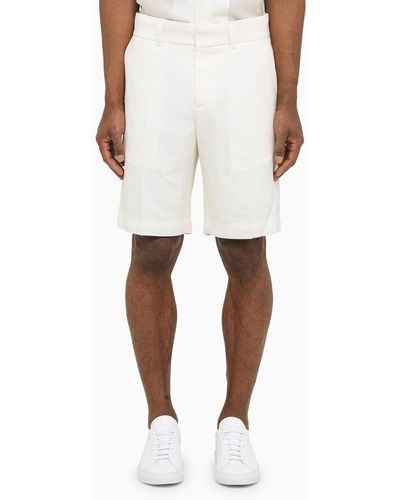 CASABLANCA White Woll Bermuda Shorts - Weiß