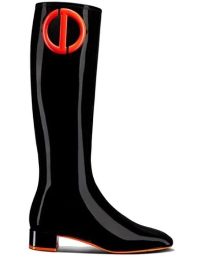 Dior Botas de rodilla de cuero - Negro