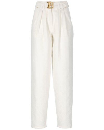 Balmain Pantalones de algodón - Blanco