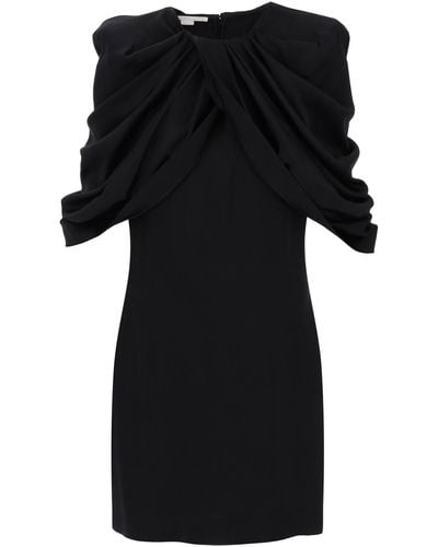 Stella McCartney Stella Mc Cartney Mini -jurk Met Bloemblaadjesmouwen - Zwart