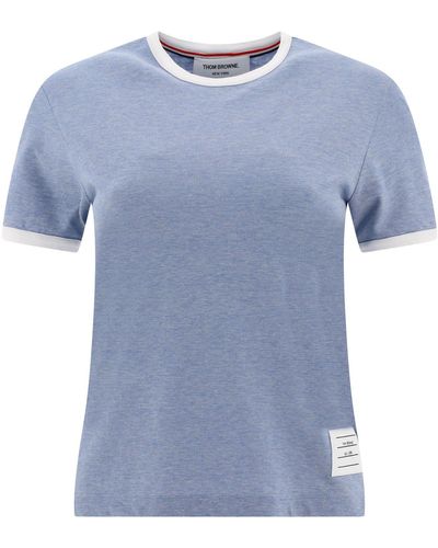 Thom Browne Kontrastprofile T -shirt - Blauw