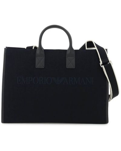 Emporio Armani Sac fourre-tout en toile - Noir