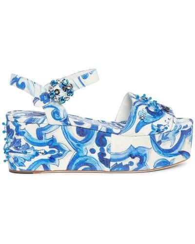 Dolce & Gabbana Wedge Sandals - Blauw
