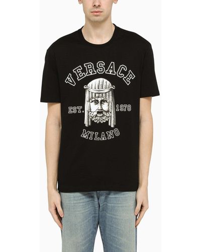 Versace La Maschera schwarzes T -Shirt mit Logo
