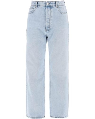 Ami Paris Wide Leg Denim Jeans Met Een Ontspannen Pasvorm - Blauw