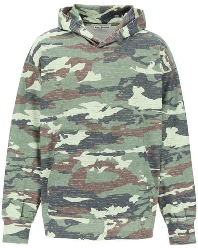 Acne Studios Camouflage Hoodie Sweatshirt With - Green