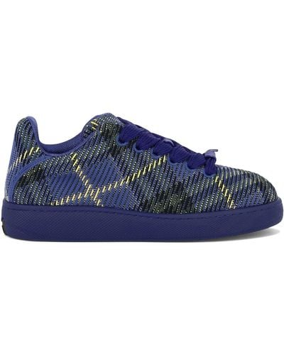 Burberry "Check Knit Box" Sneakers - Blue