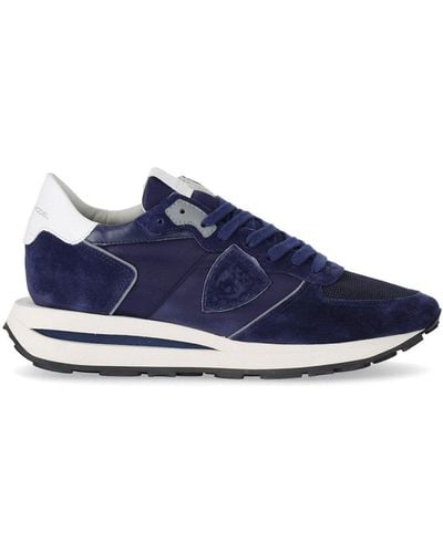 Philippe Model Tropez Haute Low Mondial Blue Sneaker - Blau