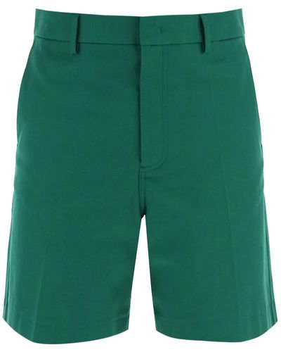 Valentino Garavani "canvas Bermuda Shorts Met V -details" - Groen