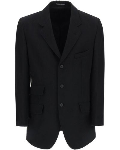 Yohji Yamamoto Dekonstruierte Jacke aus Yohji-Yamamoto-Wolltwill - Schwarz
