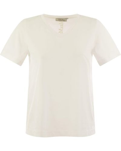 Max Mara Quito T -shirt In Jersey Con Stampa - Wit