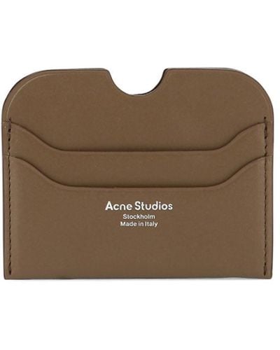 Acne Studios Soporte de tarjetas de cuero de - Marrón