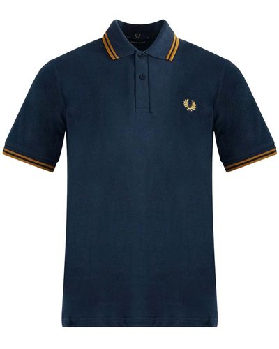 Fred Perry Twin Tipped Collar M12 F36 Blauw Poloshirt