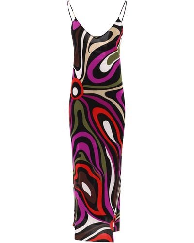Emilio Pucci Vestido de crepe de china estampado - Multicolor