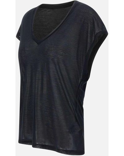 Dondup Ultra feines Modal T -Shirt in Schwarz - Blau