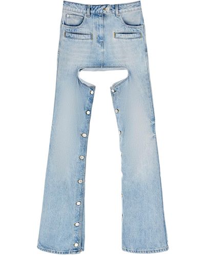 Courreges Courreves 'chaps' Jeans Mit Ausschnitt - Blauw