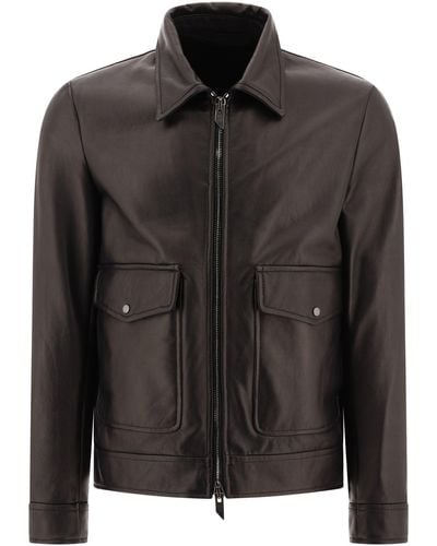 Salvatore Santoro Leather Biker Jacket - Zwart