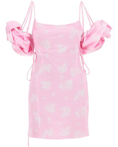 Jacquemus La Robe Chouchou Slip -Kleid mit abnehmbaren Ärmeln - Pink
