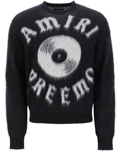 Amiri Premier Record Pullover aus gebürstetem Garn - Schwarz