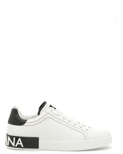 Dolce & Gabbana Portofino Nappa Lederen Sneakers - Wit
