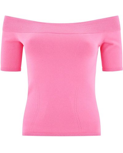 Alexander McQueen Alexander MC Queen Boat Neck Top - Pink