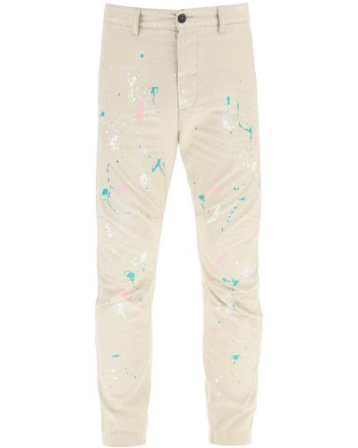 DSquared² Pantalones chinos sexy Pink Splash de Algodón beige - Neutro